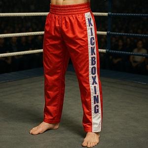 FIGHT-FIT - Kick-Boxing Hosen / Satin / Rot / Medium