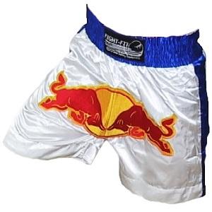 FIGHTERS - Shorts de Muay Thai / Bulls  / Blanc-Bleu / Small