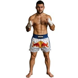 FIGHTERS - Muay Thai Shorts / Bulls / Weiss-Blau / Large