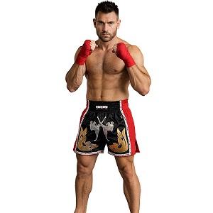 FIGHTERS - Thaibox Shorts / Elite Fighters / Schwarz-Rot / XS