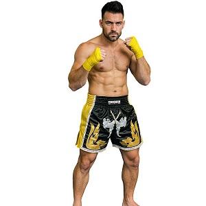 FIGHTERS - Thaibox Shorts / Elite Fighters / Schwarz-Gelb / XS
