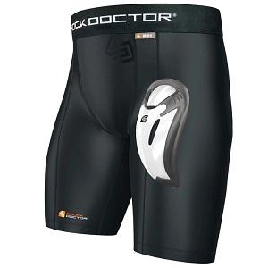 Shock Doctor - Short a compressione con Bioflex inguinale / Nero / Large